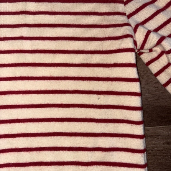 Saint James Cream and Red Striped Sweater - Picture 5 of 6